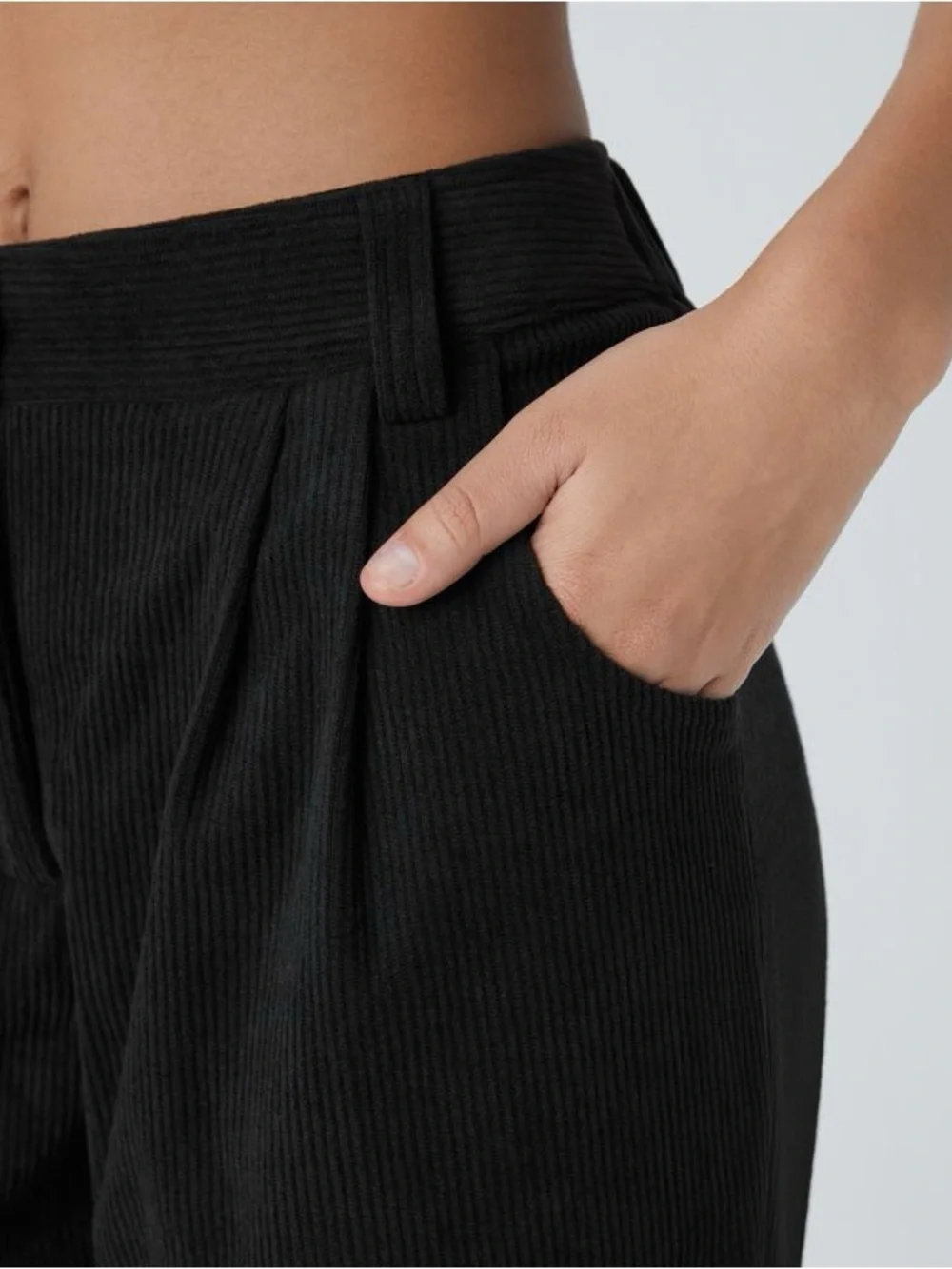 Halara Black Zipper Pocket Corduroy Casual Pants size S Tall Small Tall NEW